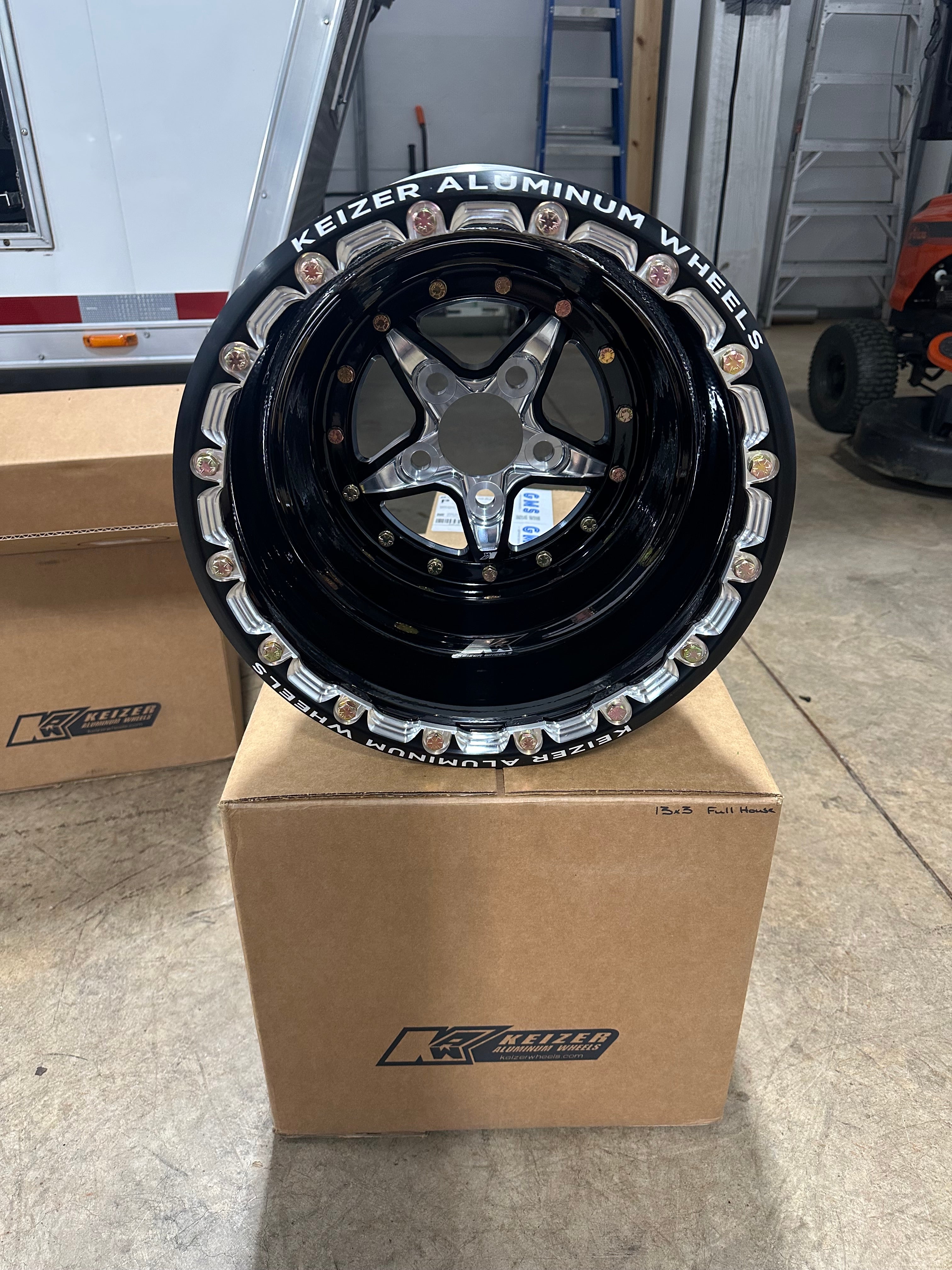 Keizer Aluminum Racing Wheels "Verbrand"  Single Beadlock, Black and Machined