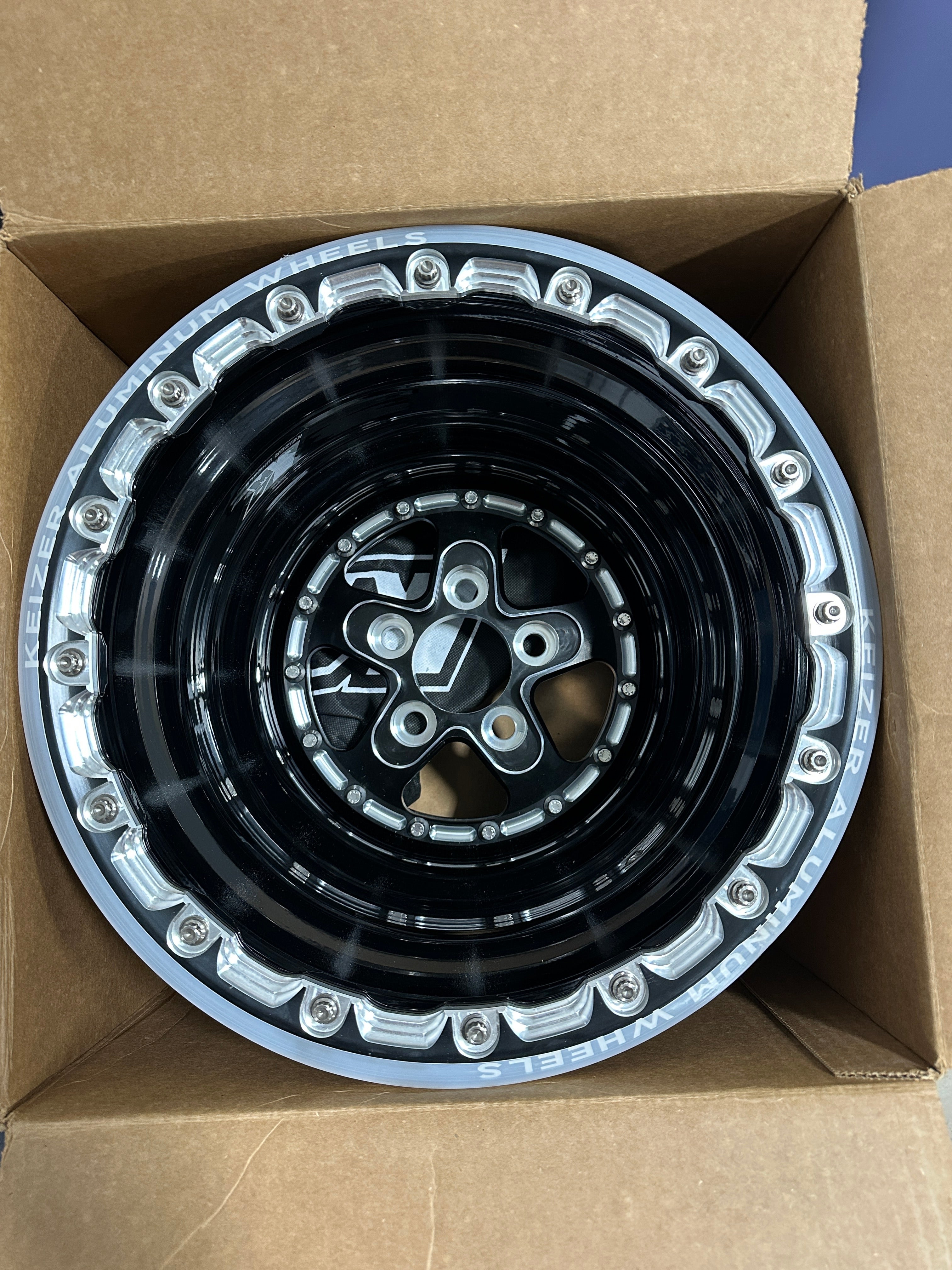 Keizer Aluminum Racing Wheels "Full House"  Double Beadlock, Black and Machined