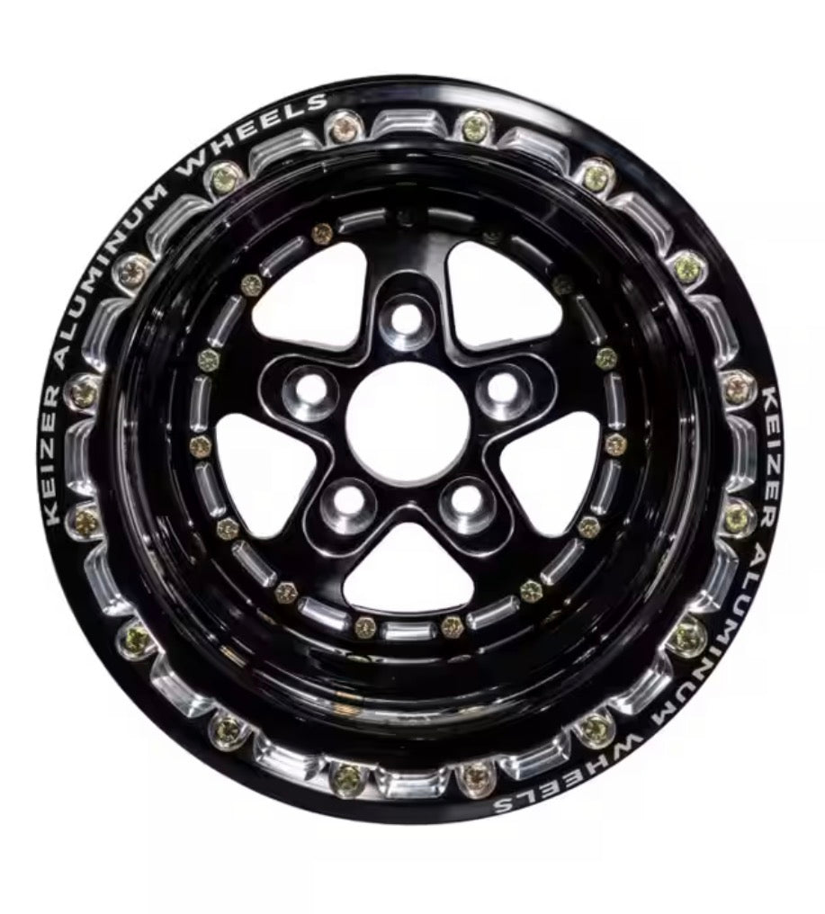 Keizer Aluminum Racing Wheels "Full House"  Single Beadlock, Black and Machined