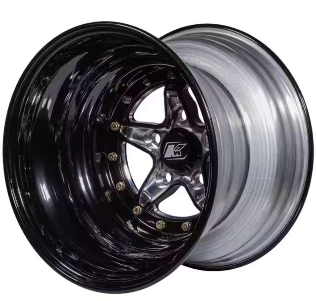 Keizer Aluminum Racing Wheels "Verbrand"  Non Beadlock, Black and Machined finish