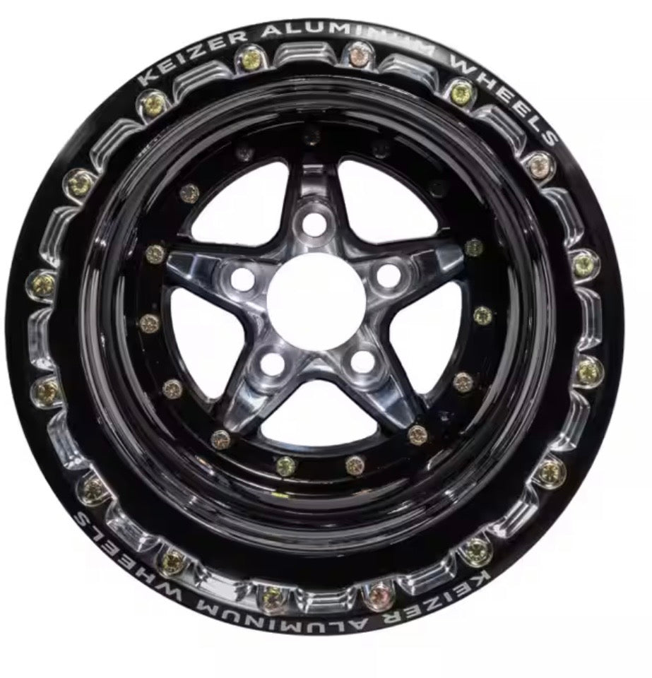 Keizer Aluminum Racing Wheels "Verbrand"  Single Beadlock, Black and Machined