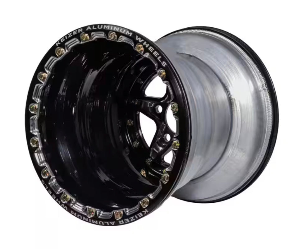 Keizer Aluminum Racing Wheels "Verbrand"  Single Beadlock, Black and Machined